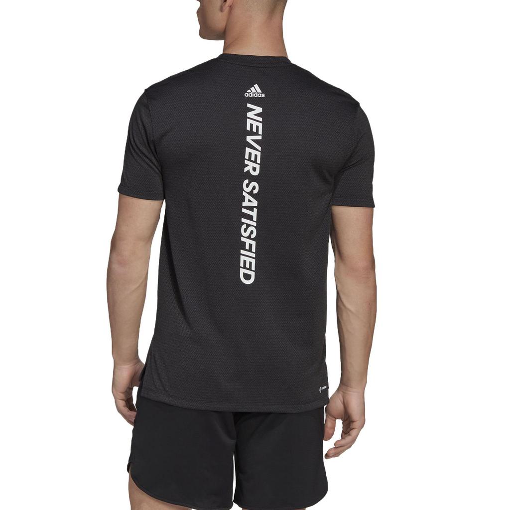 Adidas Logo Print Sports Fitness Short Sleeve T-Shirt Men Tops Black HT9052