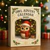 Owl Advent Calendar 2025 24 Days Acrylic Owl Pendants Christmas Countdown Calendar Animal Themed Xmas Tree Hanging Decoration Set