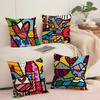 BBritto Art Design Cushion Cover Short plush Doublesided Print Square Throw Pillow Covers Sofa Home Cushion Decor