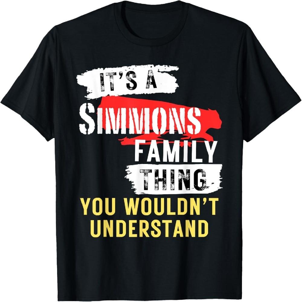 Это семейное дело Симмонсов Смешная футболка для мужчин и женщин XXXXXL чёрный