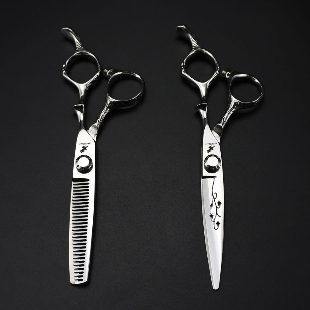 6.0 Inch Nimpson, Hair Scissors, Hair Scissors, Flat Scissors, Bangs Scissors, Tooth Scissors, Thinned, Knife Head Engraving