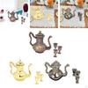 1/12 Dollhouse Miniature Flagon Room Kitchen Appliance Craft Dioramas Mini Metal with Cups