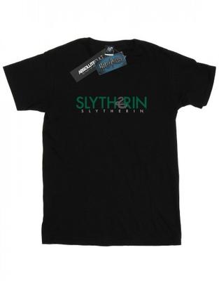 Womens/Ladies Slytherin Text Cotton Boyfriend T-Shirt