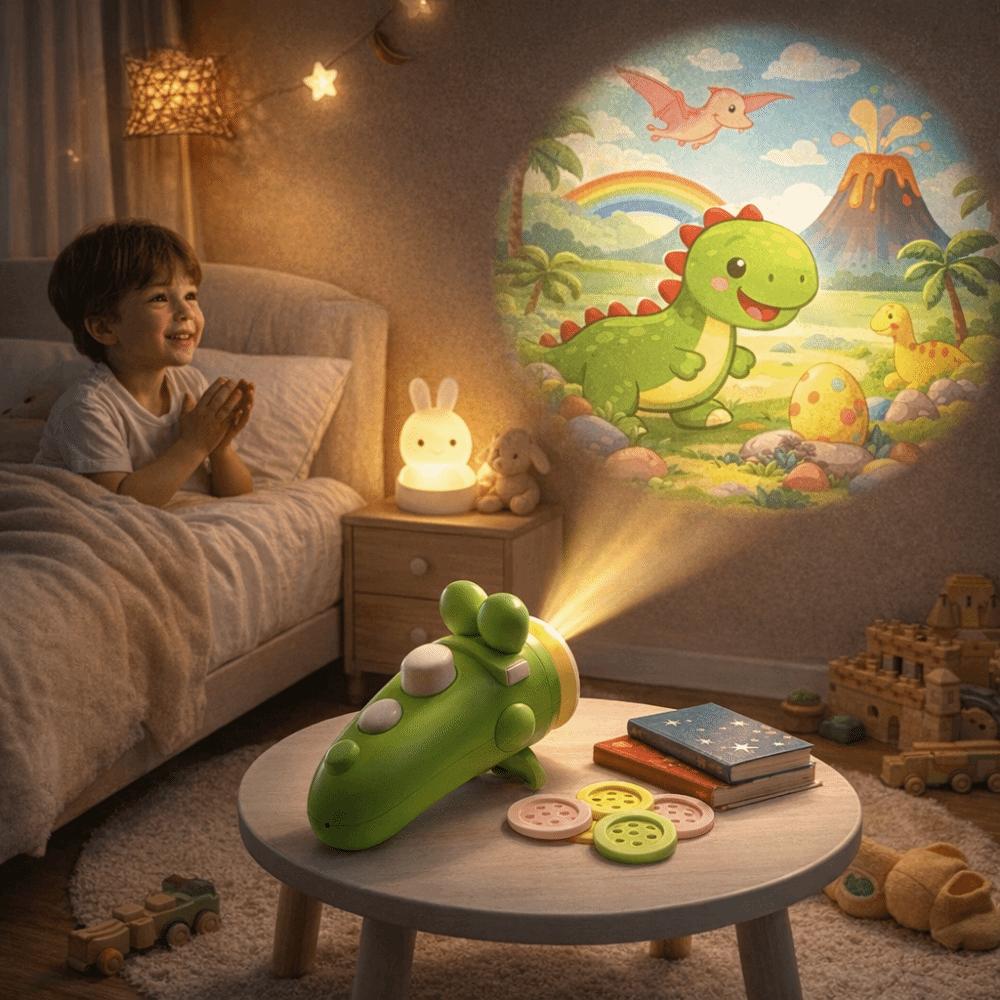 Flashligh toy Projection Storyteller Baby Sleep Aid Slide Story Machine Nursery Room