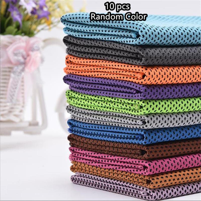 10pcs Cooling Towel Instant Relief Microfiber Cool Towels Chilling Neck Wrap Ice Cold Rags Sports Fitness Camping Hiking