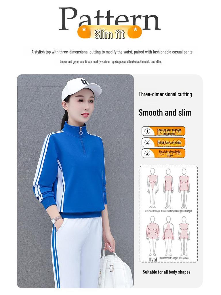 Tianhuan Dam Casual Slim Fit Vår/Höst Tvådelad Tröjset