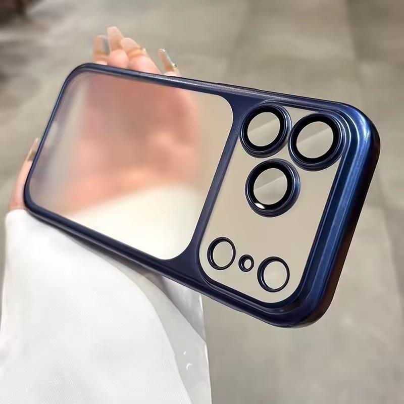 

Роскошный матовый твердый ПК ультратонкий чехол для iPhone 17 Pro Max 17Pro ProMax с гальваническим покрытием, защитная пленка для камеры, матовая противоударная крышка iPhone 17 Pro Max темно-синий