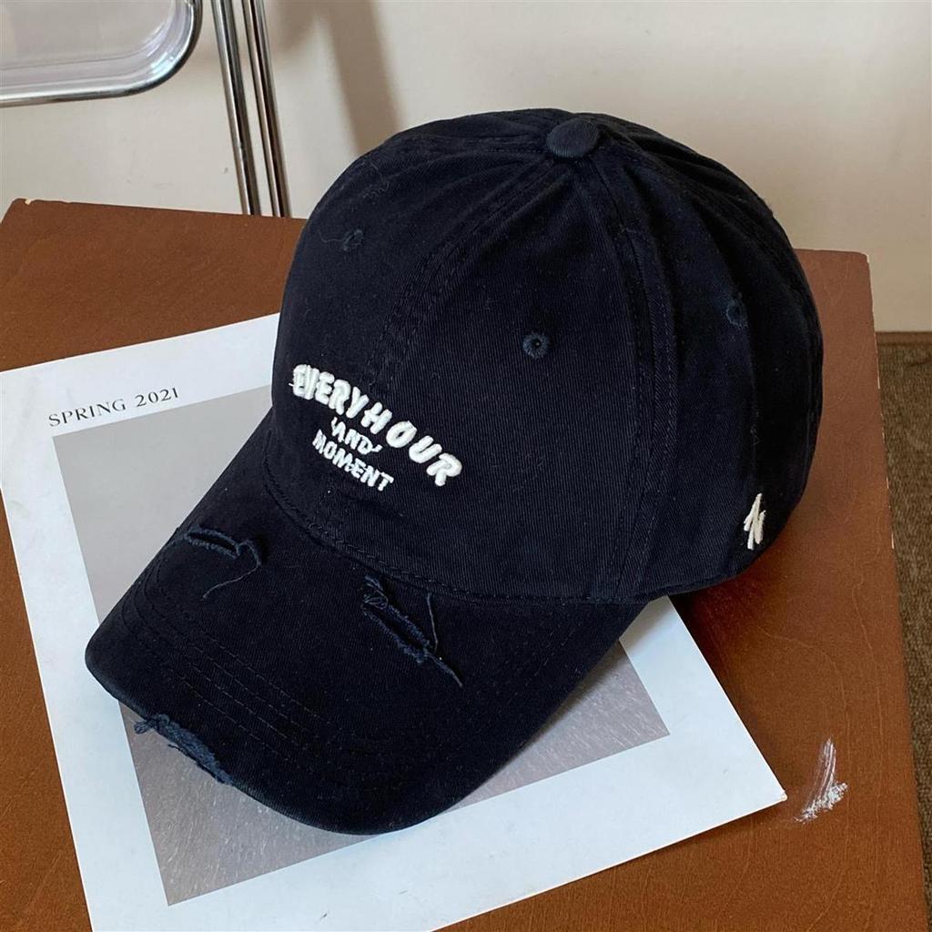 Women Punk Letters Baseball Cap Vintage Embroidery Cotton Snapback Peaked Sun Hats Outdoor Sports Golf Travel Sunscreen Hat