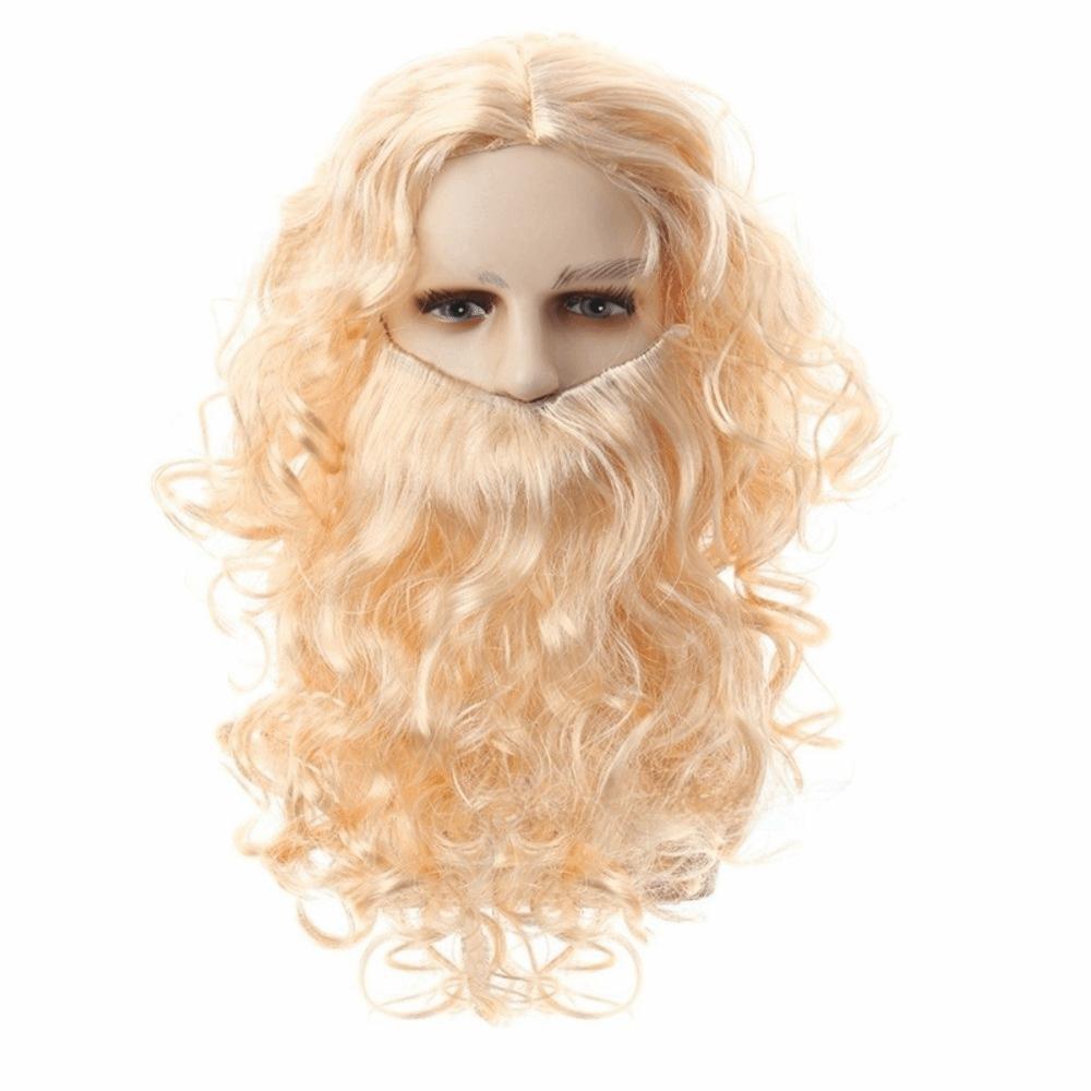 White Beard Santa Beard Wig Full Set Beard And Wig Set Combo Santa Claus Beard Wig Christmas Party