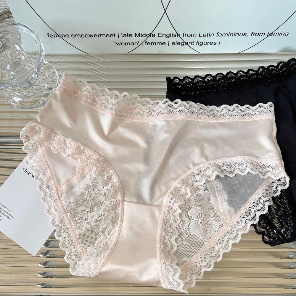 Women's Panties Sexy Thin Underwear Hollow Bow Underwear Soft Breathable Waist Intimates Lace Flower Pattern Super Comfortable
