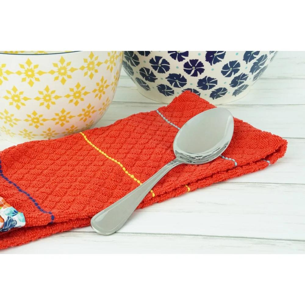 4 Pack Heavy Duty Stainless Steel Serving Spoons Dishwasher Safe Rounded Design Durable Kitchen Utensils Elegant Flatware Set