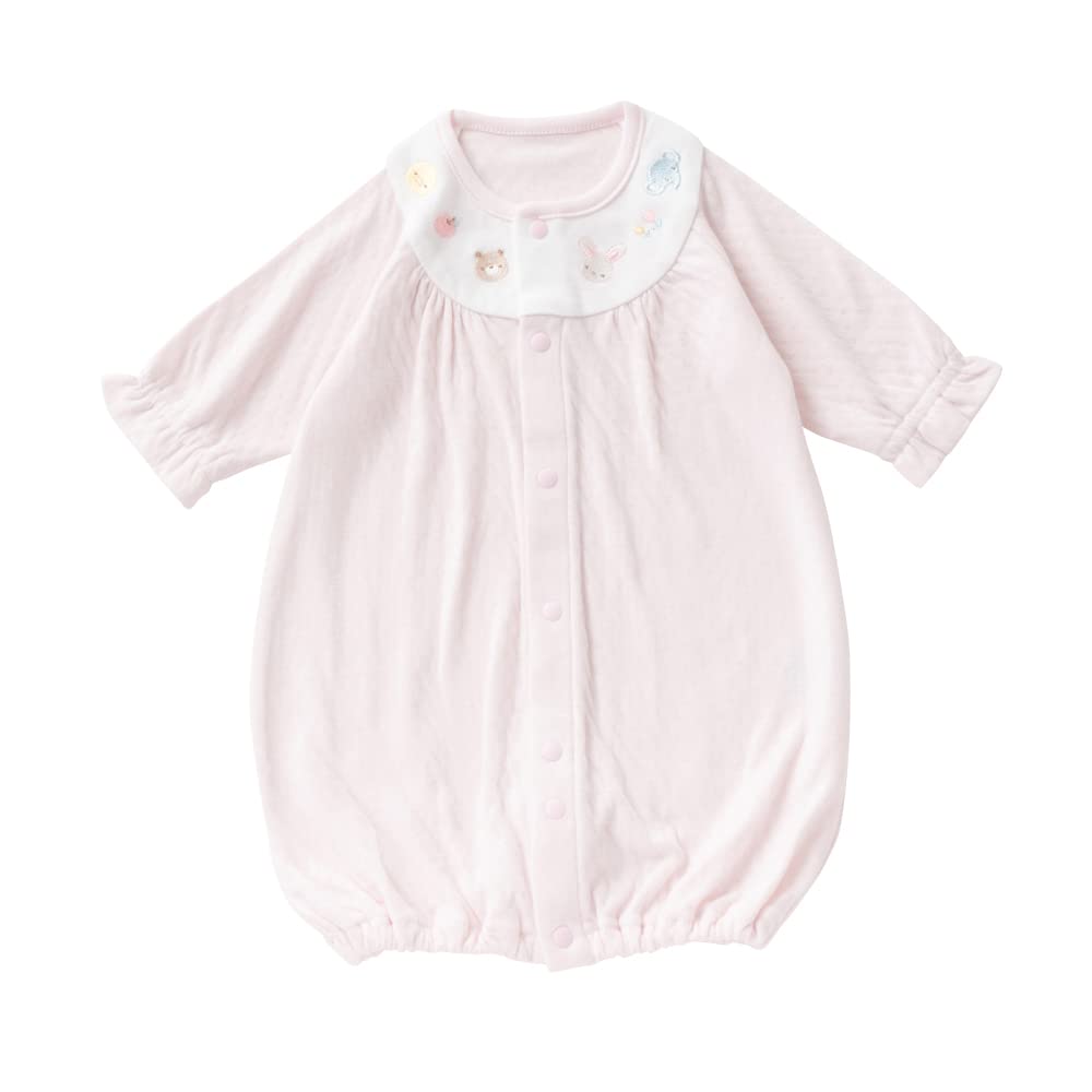 De Animal Embroidered Bonded Low Birth Weight Baby All Snap Newborn Baby Cotton Made In Japan Winter [Cream Coco] Two-Way [Crotch Replacement/2way]