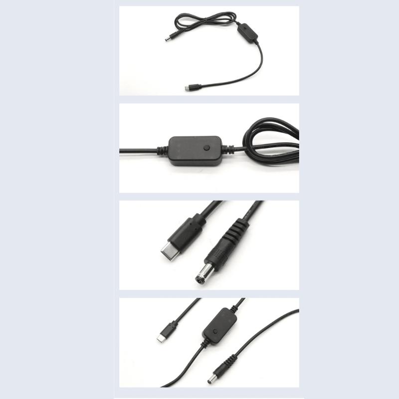 Universal Type C PD60W To DC5525 Boost Cable Adjustable Voltages From 5V To 20V For Multiple Devices
