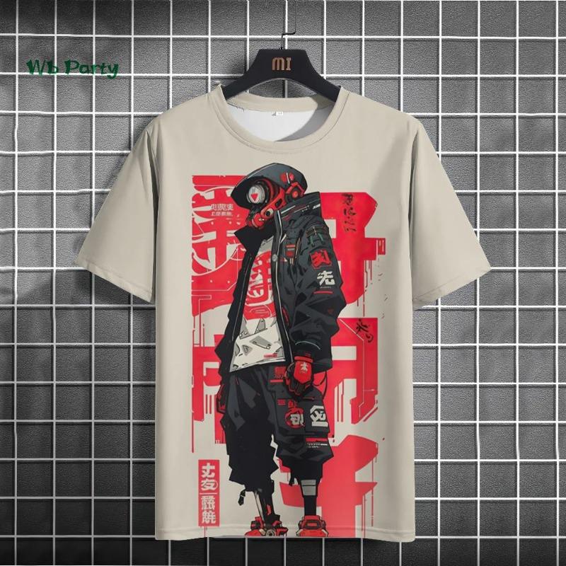 Men s 3D printed cartoon character T-shirt summer trend short sleeved XXS