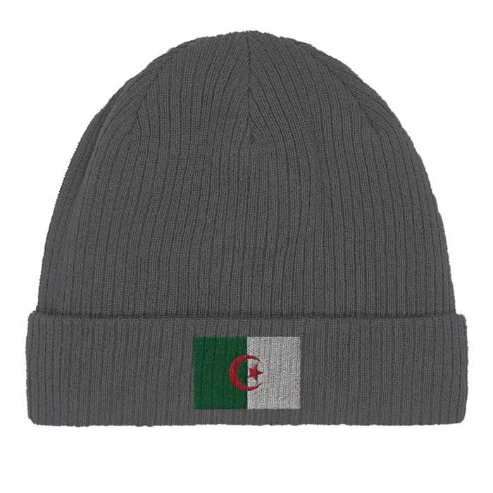 Bonnet - Algérie - Gris - 100% coton - Broderie personnalisée - Taille fixe