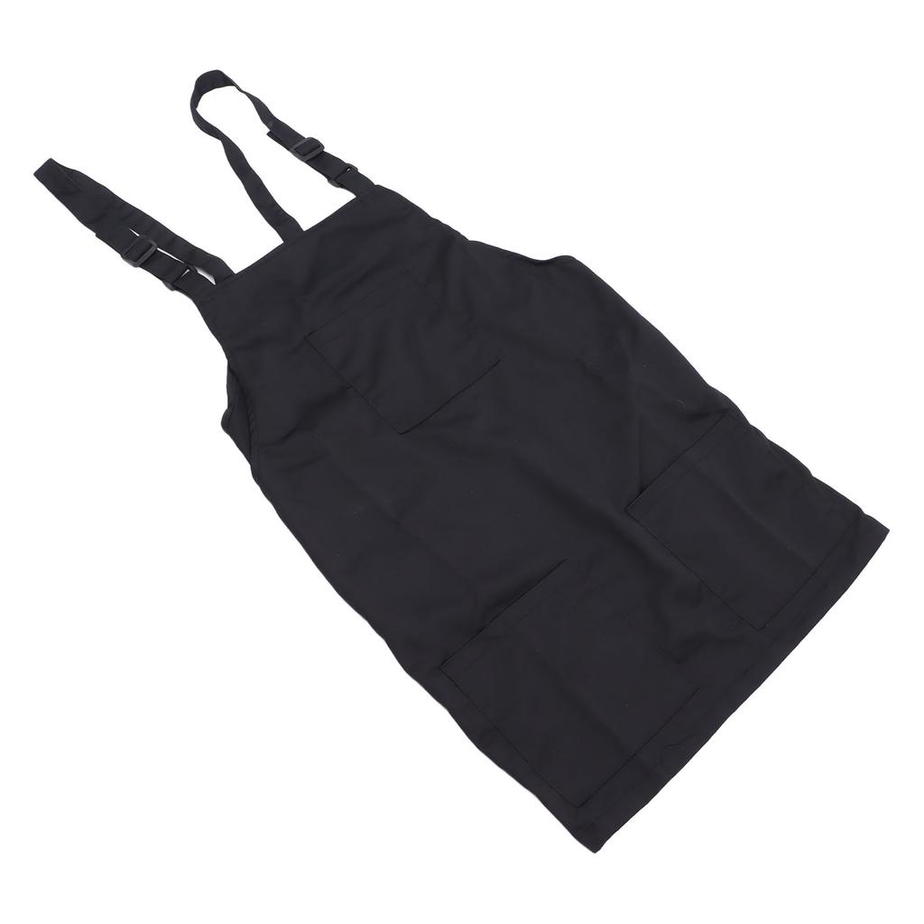 Küchenschürze Schwarze Schürze Polyester Taschen Verstellbarer Riemen Unisex Schürze für Zuhause Gewerblich Café Restaurants