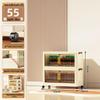 40-60cm Wide Transparent Foldable Double Door Floor Storage Cabinet with Multiple Layers