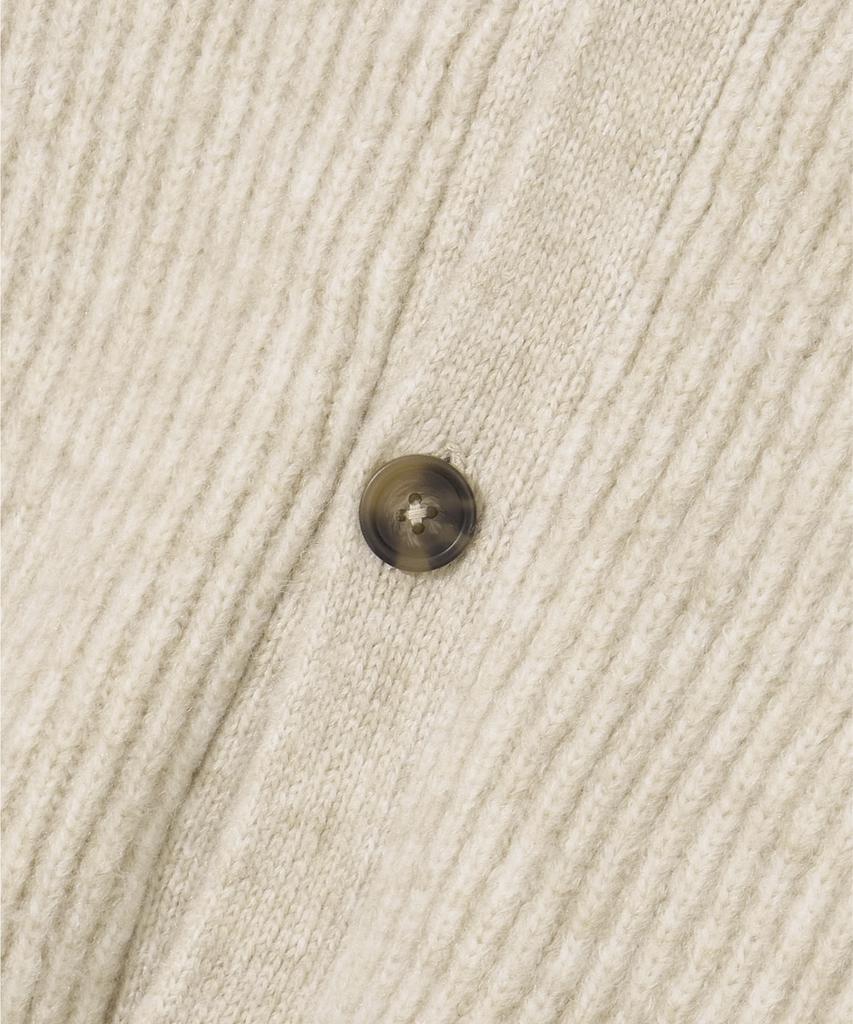 AGOD Hairy Ribbed Knit Cardigan [Oatmeal]
