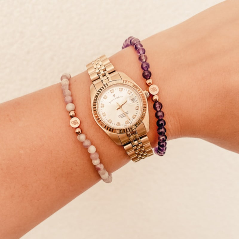 JACQUES du MANOIR JJG00306 Amethyst Gemstone Bracelet