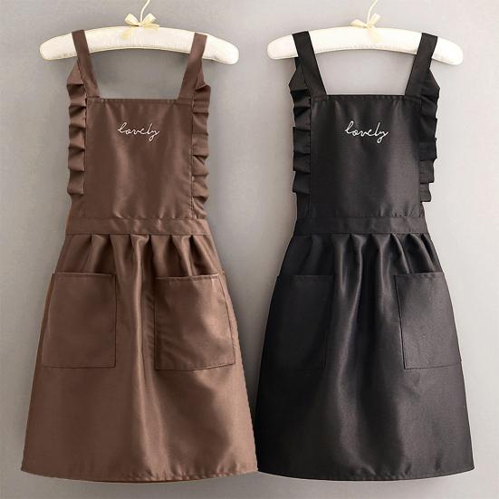 Kitchen Apron with Pockets Strap Adjustable Breathable Thin Ladies Princess Skirt