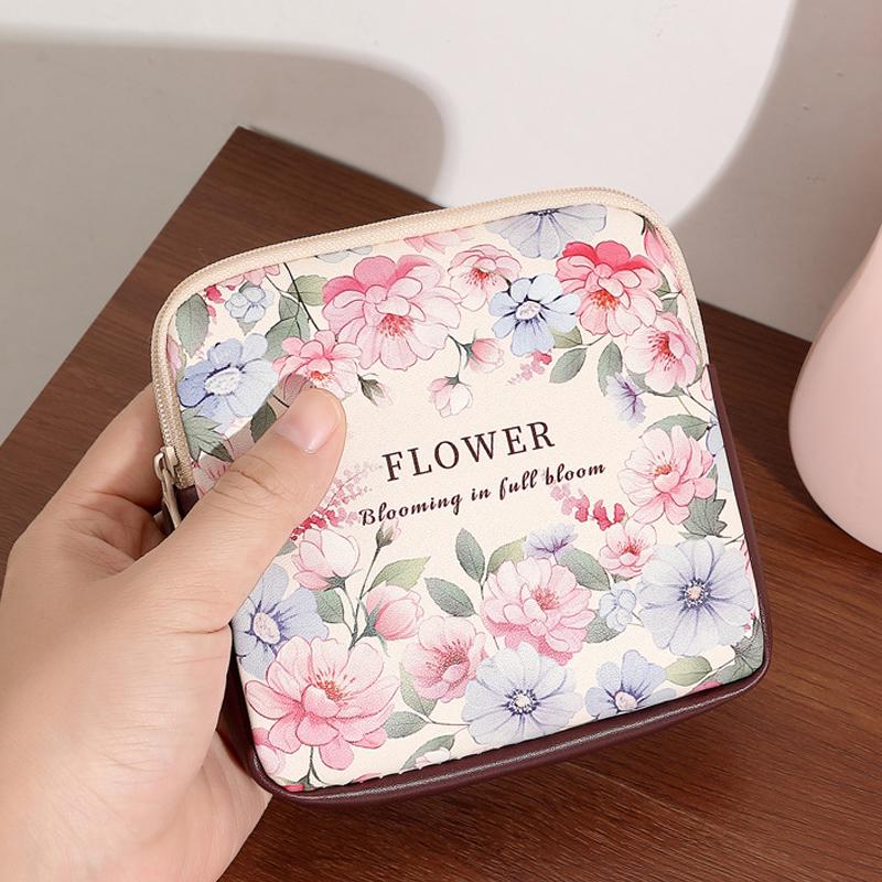 Creative PVC Sanitary Pads Bag Large Capacity Multipurpose Cosmetic Bag Portable Coin Purse Fashion Earphone Small Storage Bag
