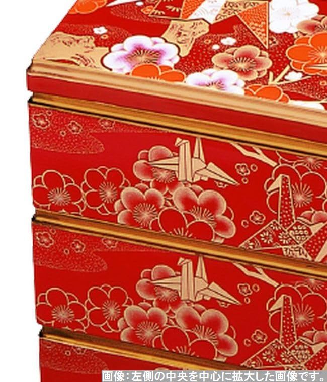 Jubako 3 Tiers Dimensions Aya Gyokura Jushu Origami Cranes X X Made In Japan J-kitchens 6.5 19.4cm 19.4cm 19.2cm