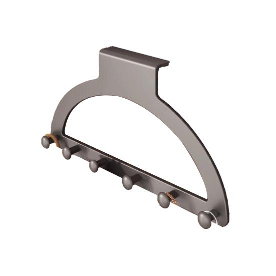 Up All-in-One Over The Door 6 Hook Rack Drill Free Clothes Hanger A серый