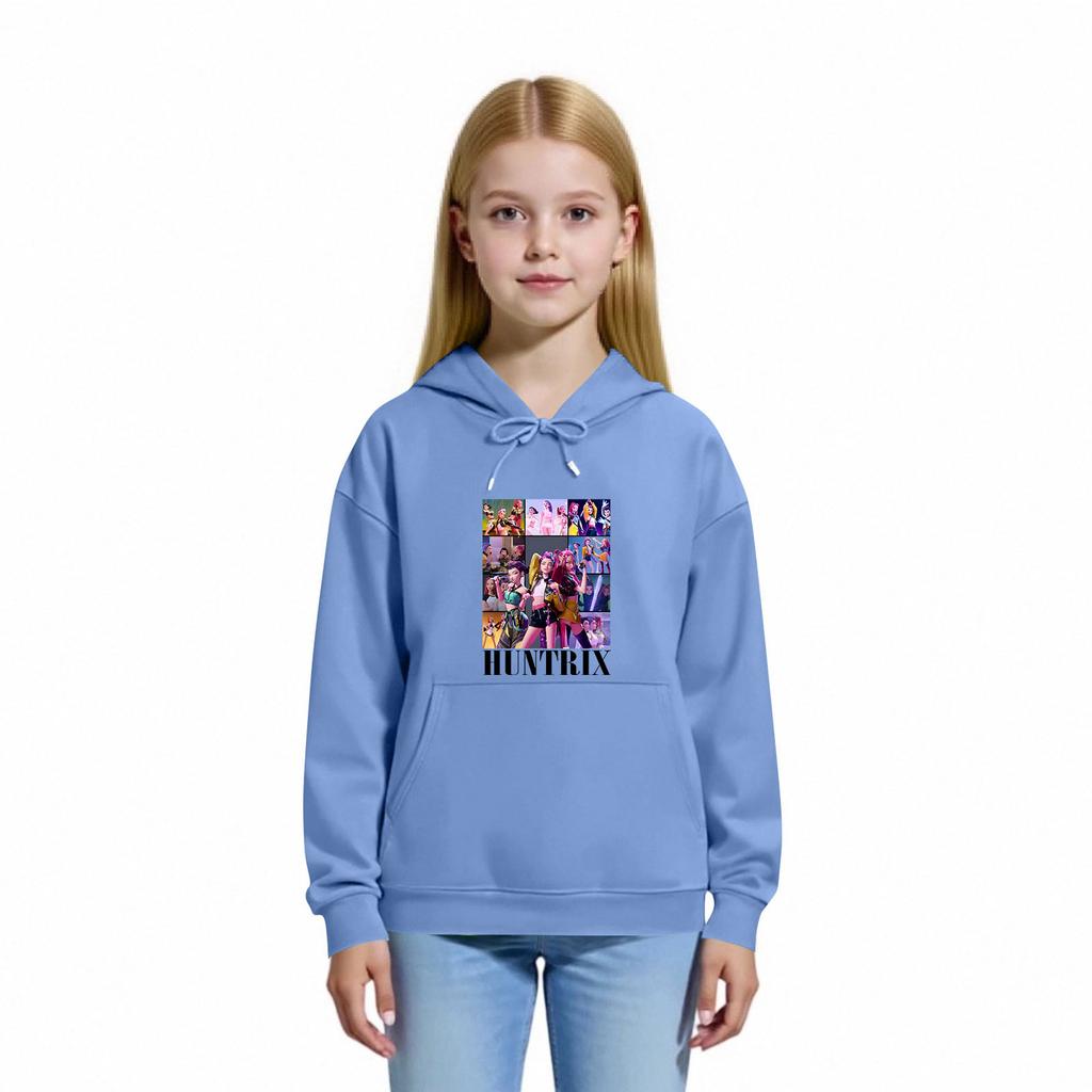 Dětská mikina s kapucí Chlapecká a dívčí módní potištěná mikina s dlouhým rukávem