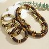 Dvacaman 2025 ZAA Vintage Women Necklaces Bracelet Set Trend Wooden Curved Splicing Choker Summer Boho Holiday Party Accessories