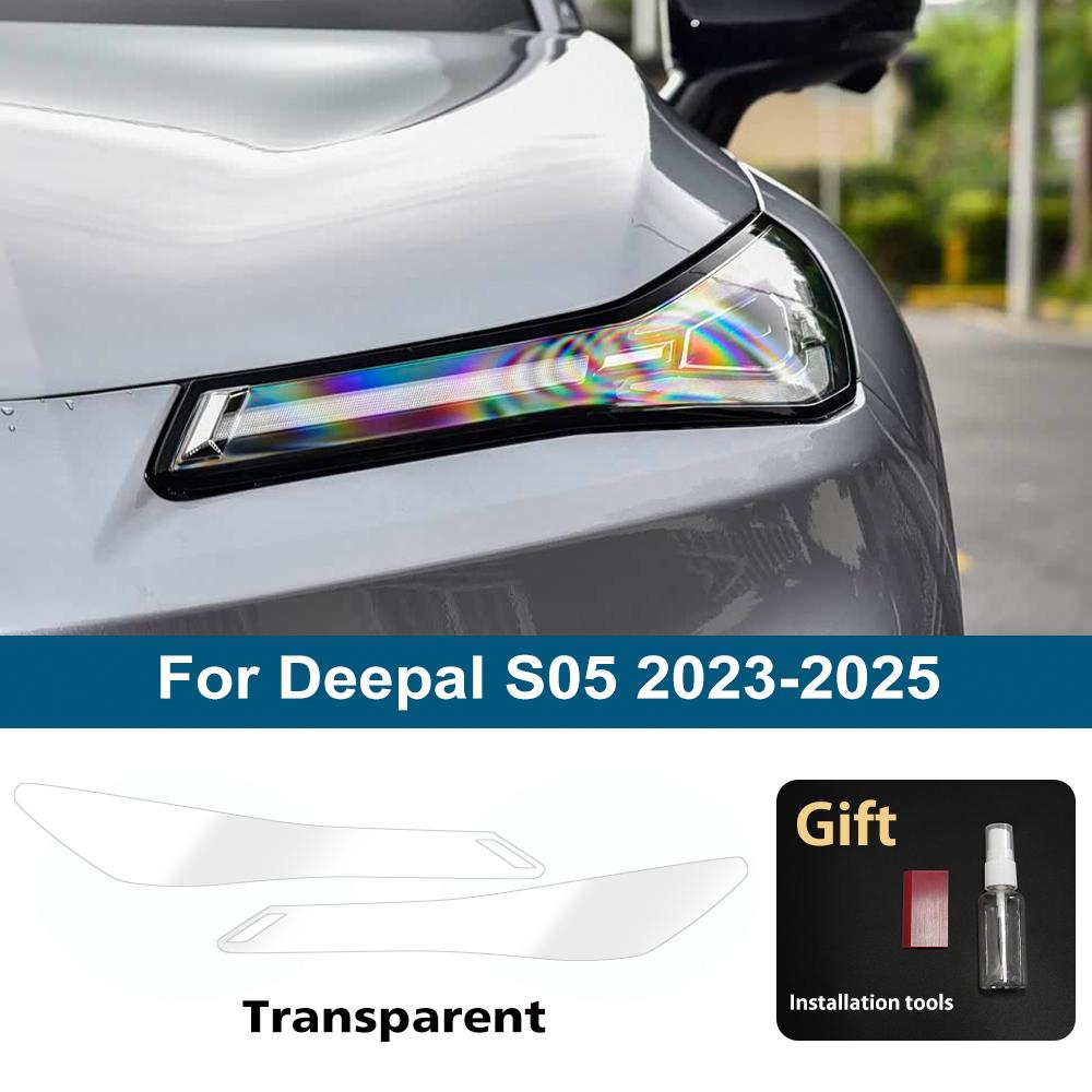 

Для Changan Deepal SL03 S05 S07 Дымчато-черный Автомобильная Защитная Пленка на Фары TPU PPF Предустановленная Антицарапающая Виниловая Пленка для Обертывания Фар For S05 23-25 CLR