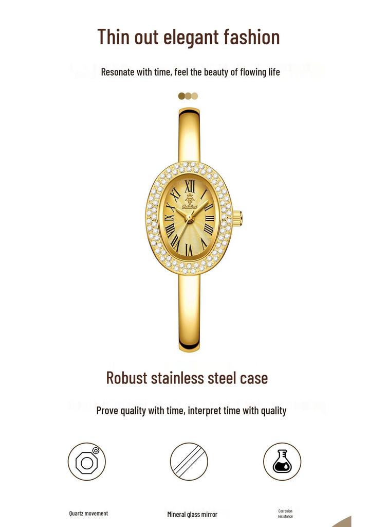 Yalan Luoshi Retro Quartz Women's Watch with Integrated Bracelet