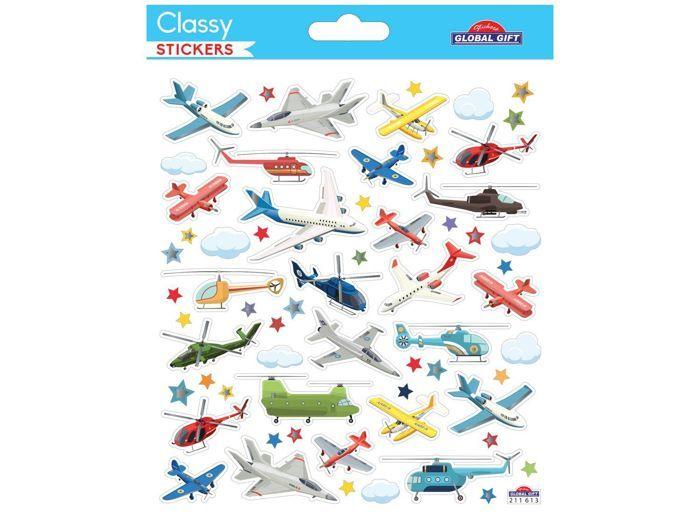 Autocollants - Avions et hélicopters - Paillettes et dorures