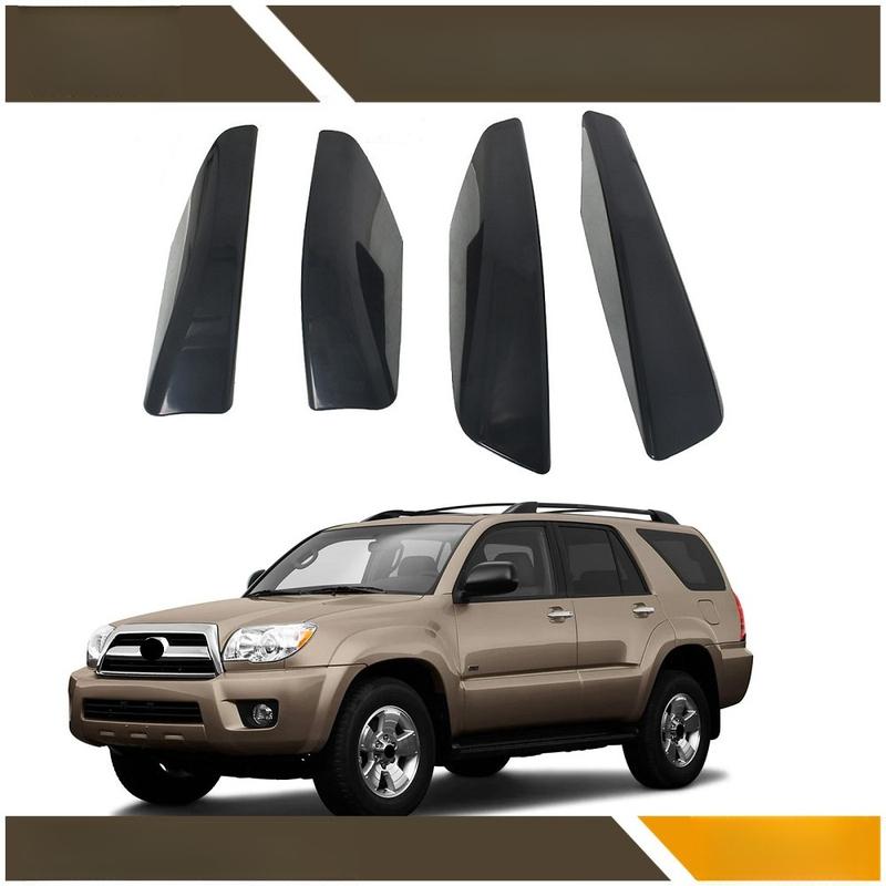 Black Roof Rack Rail End Cover Shell For Toyota 4Runner N210 2003 2004-2009 4PCS