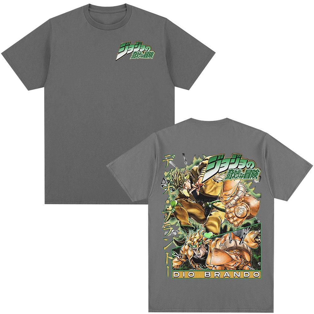 Anime JoJo Bizarre Adventure Tshirt Dio Brando Graphic Tshirts Men Women Fashion Casual Oversized Short Sleeves T Shirt Tops