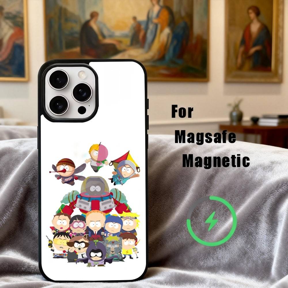 

C-Cartoon S-South-H P-Park-S Phone Case For iPhone17,16,15,14,13,12,11 Plus,Pro Max Magnetic For Magsafe Wireless Charging iPhone13PRO