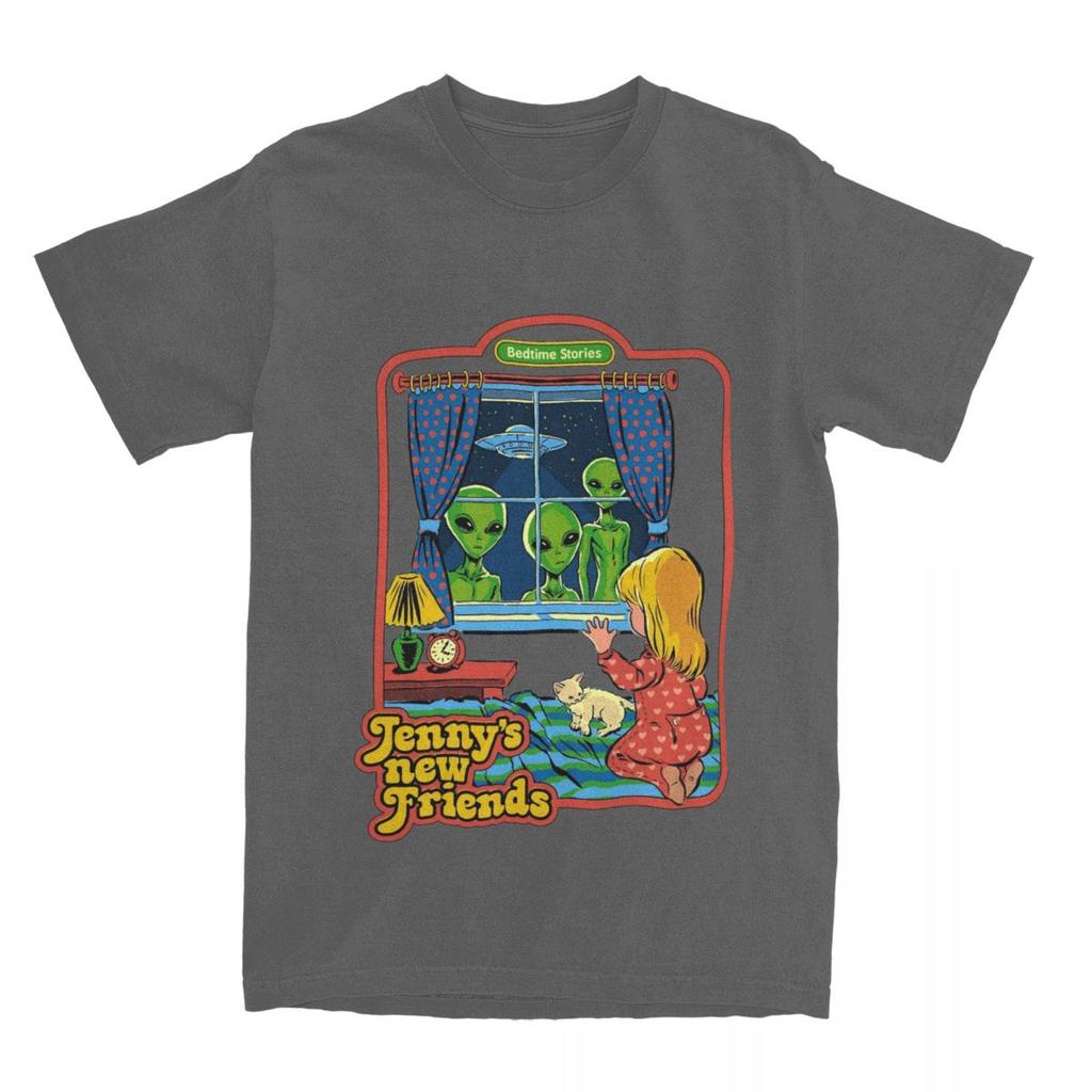 Herren Damen Horror Alien Gute Nacht Geschichte Shirt Merchandise ufo Schwarzer Humor Sci Fi 100% Baumwoll T-Shirt Kleidung