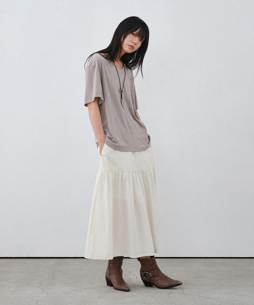 Hilliment Women'S Olive Long Skirt (Ivory)