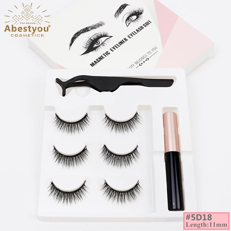 Abestyou Handmade Highest Quality Faux Mink Magnetic Eyelashes with 5 Magnets Light & Strong Magnetic Reusable