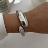 Irregular Water Drop Metal Wide Spring Bangles Vintage Geometric Punk Bangle Bracelets For Women  Statement Jewelry