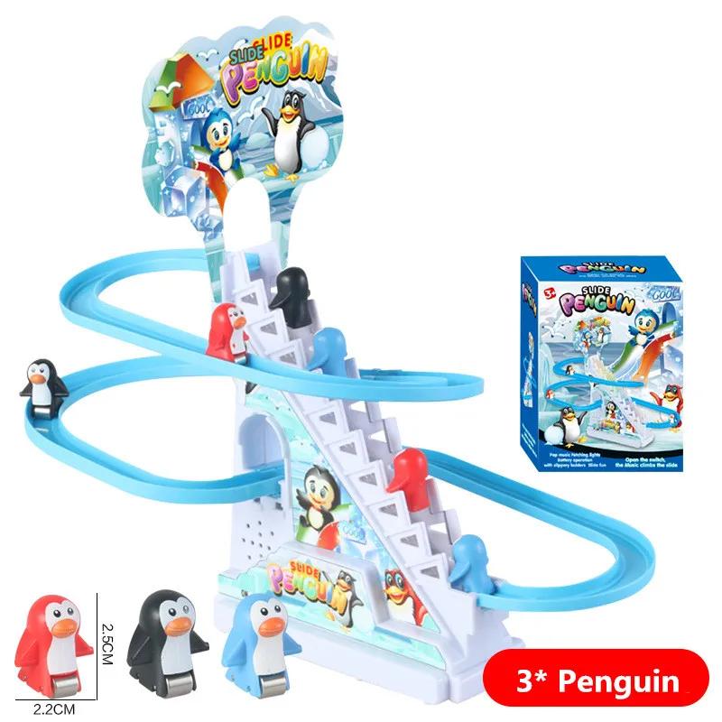 Toys Race DIY Electric Small Ducks Climbing Ducks Chasing Track Game Set with Lights Music Roller Coaster Toy for Kids Gift