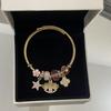 Fashion Demon Eye Pendant Bracelet Stainless Steel Enamel Star Clover For Women And Men