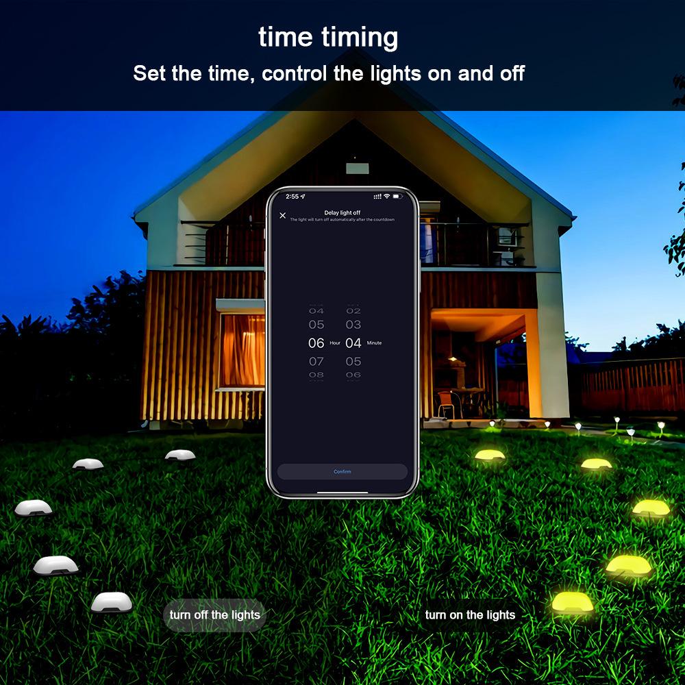 WiFi Smart LED Color-Changing Lawn and Music Light String with In-Ground Plug