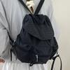 Women's bag plaid drawstring backpack summer new large-capacity student commuter backpack niche lightweight