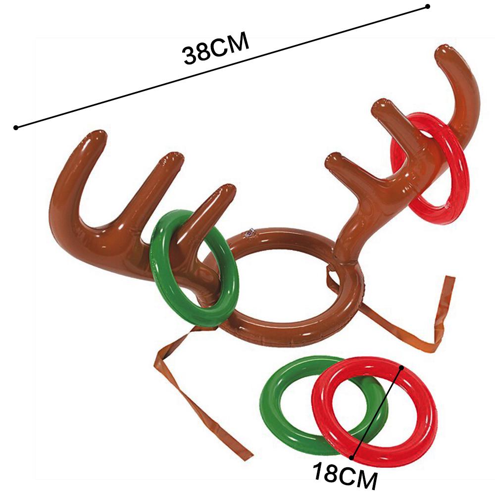 5pcs/lot Santa Funny Reindeer Antler Christmas Toy Children Kids Headgear Inflatable Hat Ring Toss Christmas Supplies Toy