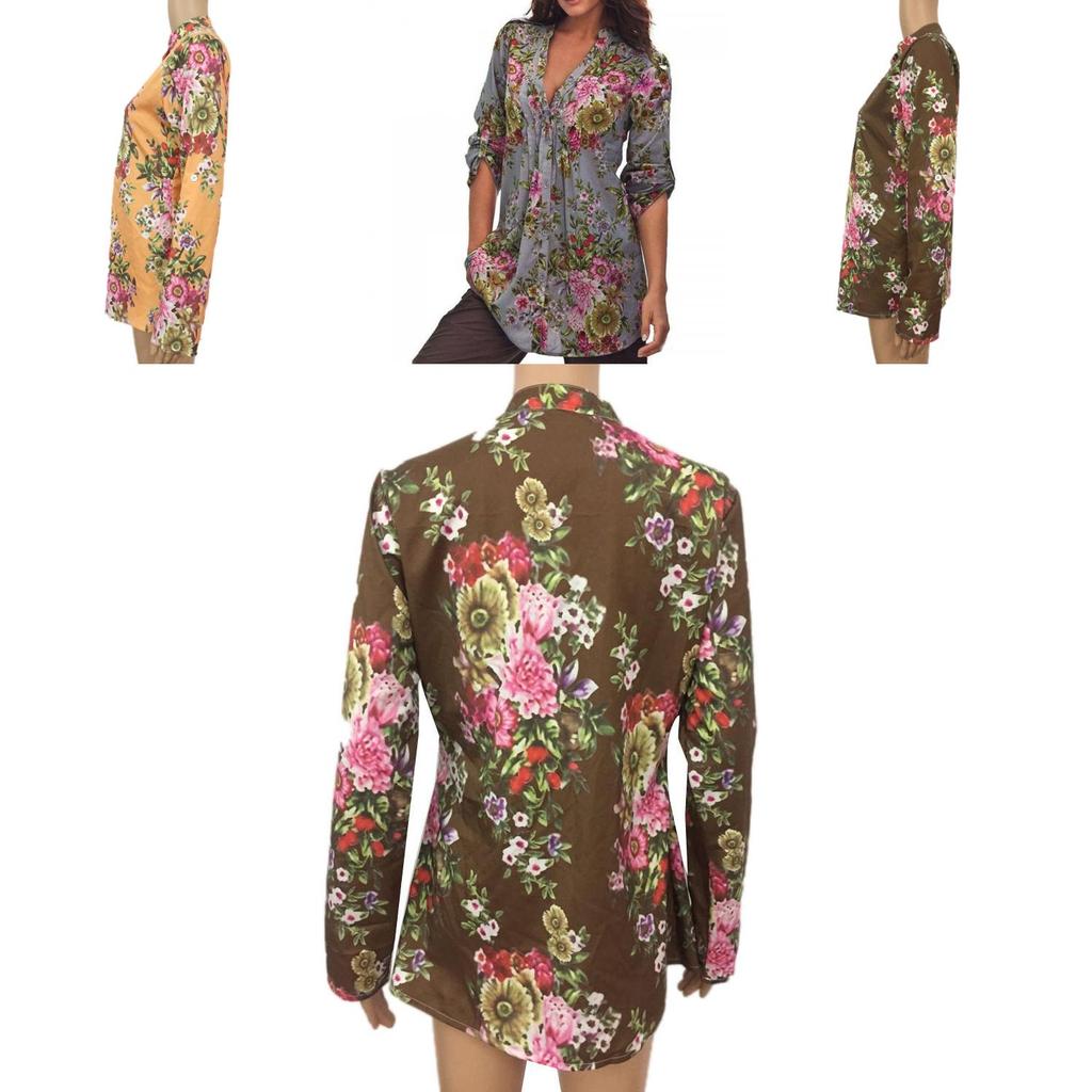 Classic Fall Short Sleeve Printed Shirt For Women Casual Wear