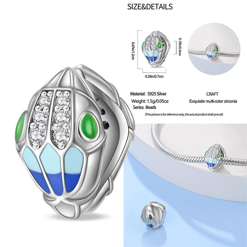 100% Copper Exquisite Tarot Cards Bracelet Pendants Blood Red Fire Snake Rose Charms Beads Diy Jewelry For Women