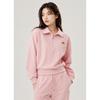 Women S looSe Fit Cropped SweatShirt Pnk qp322ofS72