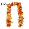 Autumn Festival Home Accents 2Pcs Artificial Fall Leaves Garland, Maple Leaf Vines for Thanksgiving Flexible Rattan Handrails Mantle Decor,