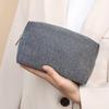 Chic Waterproof Cationic Linen Makeup and Skincare Storage Bag