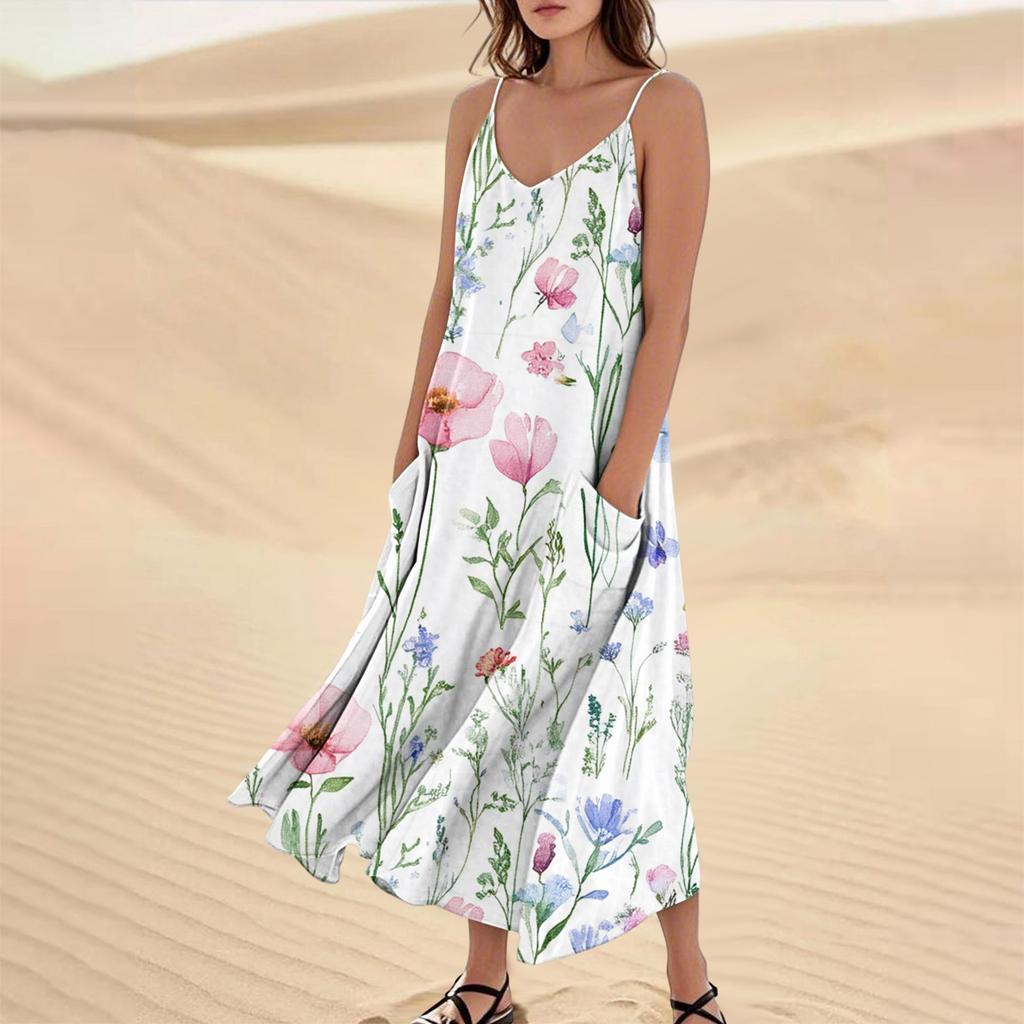 Women's Summer Dress Casual Loose Long Beach Vacation Dresses